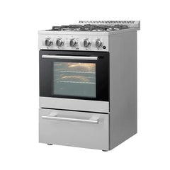 FORNO Lamazze 20" 2.05 cu. ft. Freestanding Gas Range with 4 Sealed Burners in Stainless Steel, FFSGS6265-20