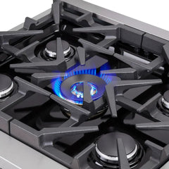 FORNO Massimo 30-Inch 4.32 cu. ft. Freestanding French Door Dual Fuel Range with 5 Burners, FFSGS6325-30