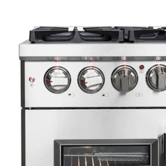 FORNO Massimo 36-Inch 5.36 cu. ft. Freestanding French Door Dual Fuel Range with 6 Burners, FFSGS6325-36
