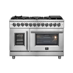 FORNO Massimo 48-Inch Freestanding French Door Dual Fuel Range FFSGS6325-48