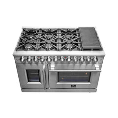 FORNO Massimo 48-Inch Freestanding French Door Dual Fuel Range FFSGS6325-48
