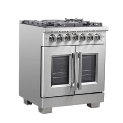 FORNO Capriasca 30 Inch Freestanding French Door Dual Fuel Range FFSGS6387-30