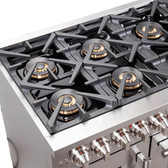 FORNO Capriasca 48 Inch Freestanding French Door Dual Fuel Range FFSGS6387-48