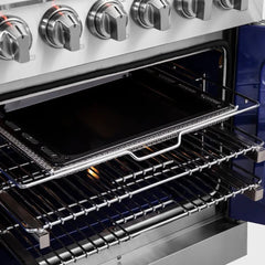 FORNO Massimo 30-Inch 4.32 cu. ft. Freestanding French Door Gas Range with 5 Burners, FFSGS6439-30