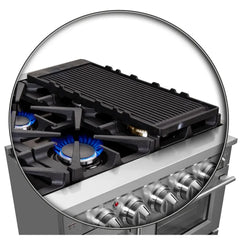 FORNO Massimo 48-Inch 6.58 cu. ft. Freestanding French Door Gas Range with 8 Burners, FFSGS6439-48