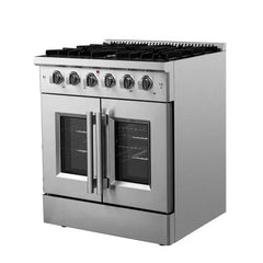 FORNO Galiano 30 Inch 4.32 cu. ft. Freestanding Gas Range with French Door and 5 Burners, FFSGS6444-30