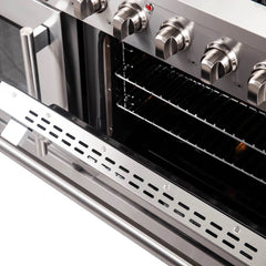 FORNO Galiano 48 Inch Freestanding French Door Gas Range with 8 Sealed Burners and Griddle FFSGS6444-48