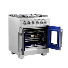 FORNO Capriasca 30 Inch Titanium Gas Range with French Door FFSGS6460-30