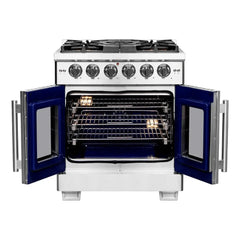 FORNO Capriasca 30 Inch Titanium Gas Range with French Door FFSGS6460-30