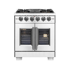 FORNO Capriasca 30 Inch Titanium Gas Range with French Door FFSGS6460-30