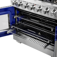 FORNO Capriasca 36 Inch Titanium Gas Range with French Door FFSGS6460-36