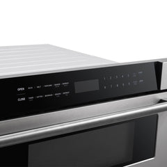 FORNO 30.1-inch microwave drawer with handle, stainless steel and black FMWDR3000-30