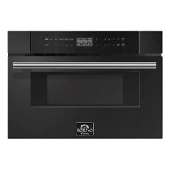 FORNO 30.1-inch microwave drawer with handle, stainless steel and black FMWDR3000-30