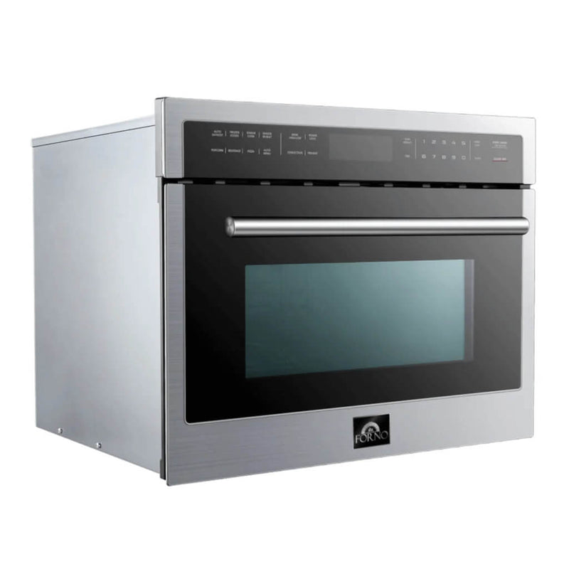 FORNO Oliena Espresso White 24 Inch 1750 Watt Compact Oven & 1000 Watt Microwave, 1.6 cu. ft FMWDR3093-24