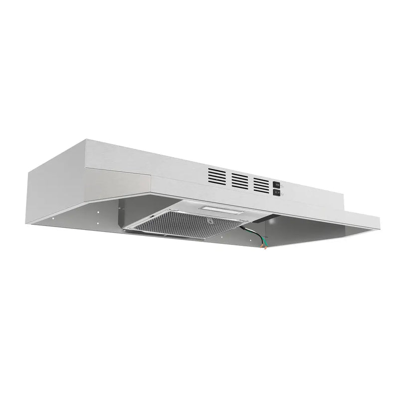 FORNO Espresso Cappa 30 Inch 200 CFM Compact Under Cabinet Convertible Range Hood in Stainless Steel, FRHUC5200-30