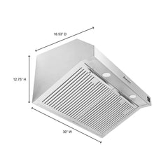 FORNO Bari Espresso 30 Inch Under Cabinet 400CFM Range Hood FRHUC5255-30