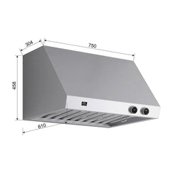 FORNO Biagio 30-Inch 600 CFM Wall Mount Range Hood in Stainless Steel, FRHWM5009-30