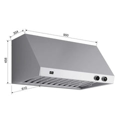 FORNO Biagio 36-Inch 600 CFM Wall Mount Range Hood in Stainless Steel, FRHWM5009-36