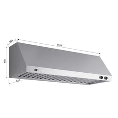 FORNO Biagio 60-Inch 1,200 CFM Wall Mount Range Hood in Stainless Steel, FRHWM5009-60