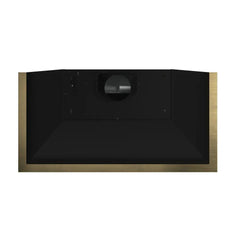 FORNO Espresso Vittorio 48 Inch 600 CFM Wall Mount Range Hood in Black and Antique Brass Trim with Remote Control, FRHWM5078-48BLK