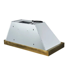 FORNO Espresso Vittorio 48 Inch 600 CFM Wall Mount Range Hood in White and Antique Brass Trim with Remote Control, FRHWM5078-48WHT