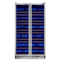 FORNO Vernazza 40-Inch 25.07 cu.ft. 166 Bottle Dual Zone Wine Cooler in Stainless Steel, FWCDR6642-40S