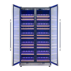FORNO Vernazza 40-Inch 25.07 cu.ft. 166 Bottle Dual Zone Wine Cooler in Stainless Steel, FWCDR6642-40S