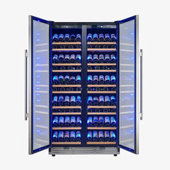 FORNO Vernazza 40-Inch 25.07 cu.ft. 166 Bottle Dual Zone Wine Cooler in Stainless Steel, FWCDR6642-40S