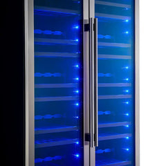 FORNO Vernazza 40-Inch 25.07 cu.ft. 166 Bottle Dual Zone Wine Cooler in Stainless Steel, FWCDR6642-40S