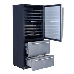 FORNO Capraia Triple Temp Zones Dual Zone 30″ Wine Cooler with two refrigerator drawers FWCDR6661-30S