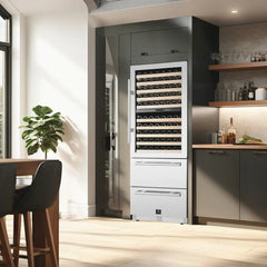 FORNO Celano 30-Inch 21.3 cu.ft. 150 Bottle and 252 Can Dual Zone Wine Cooler, FWCDR6697-30S