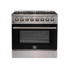 FORNO Galiano 36 Inch Dual Fuel Range, 6 Burners, 5.36 cu.ft. True Convection Oven FFSGS6156-36