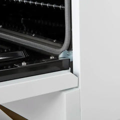 FORNO Espresso Antico 36 Inch 4.5 cu. ft. Gas Range with 6 Sealed Burners in White with Antique Brass Accents, FFSGS6219-36WHT