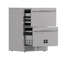 FORNO Como 24-Inch Indoor/Outdoor Drawer Refrigerator, 4.87 cu.ft. FDROD1611-24S