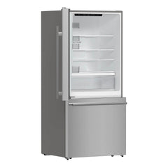 FORNO Espresso Milano 31 Inch 17.2 cu. ft. Refrigerator and Bottom Freezer with Ice Maker in Stainless Steel and Silver Handles FFFFD1786-31S