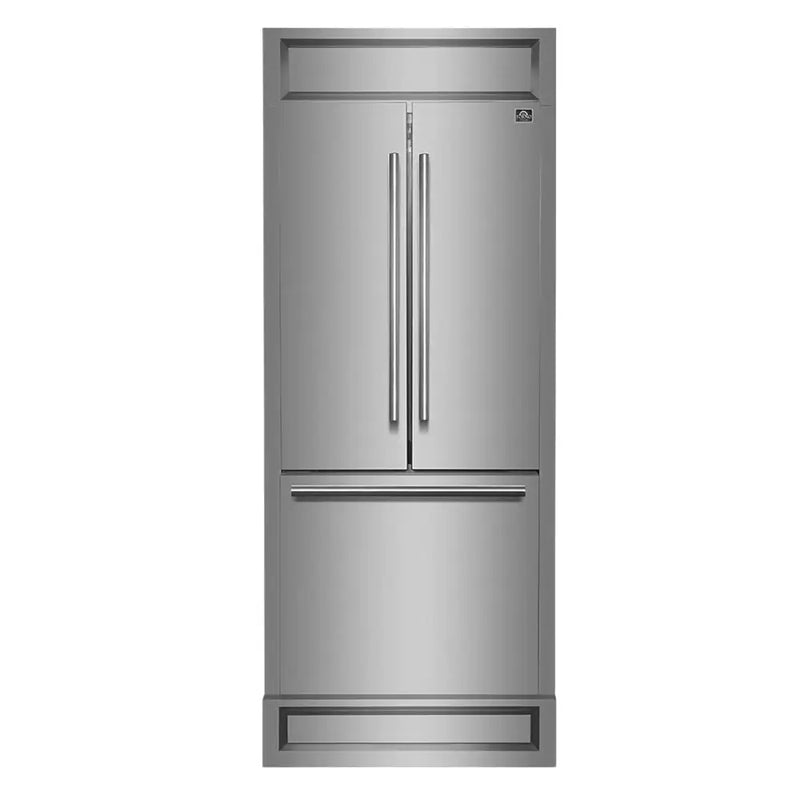 FORNO Gallipoli 31-Inch French door Refrigerator 17.5cf with Modern Trim Kit FFFFD1974-35MG
