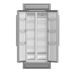 FORNO Salerno 33-Inch Side by side built-in Refrigerator 15.6cuft Stainless Steel Color with Modern Trim Kit FFRBI1805-37MG