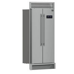 FORNO Salerno 37" 15.6 cu. ft. Side-by-Side Built-In Refrigerator in Stainless Steel and Grill Trim Kit, FFRBI1805-37SG