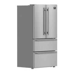 FORNO Moena 36 Inch French Door Refrigerator, 19 cu. ft., Ice Maker – FFRBI1820-36SB