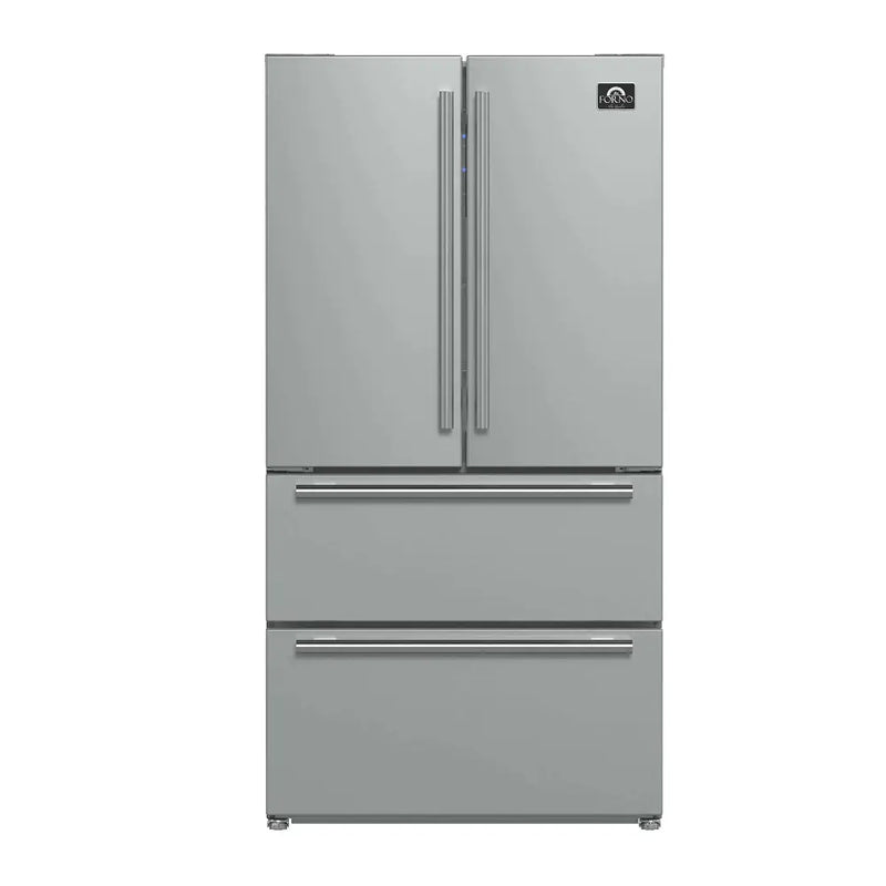 FORNO Moena 36 Inch French Door Refrigerator, 19 cu. ft., Ice Maker – FFRBI1820-36SB