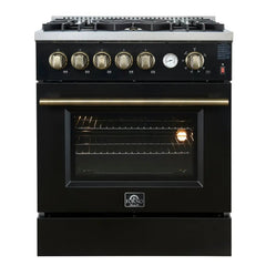 FORNO Giovanni 30-inch Gas Range Stainless Steel, 5 Burners 67,000 BTU, 4.32 cu.ft. Convection Oven FFSGS6274-30