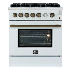 FORNO Giovanni 30-inch Gas Range Stainless Steel, 5 Burners 67,000 BTU, 4.32 cu.ft. Convection Oven FFSGS6274-30