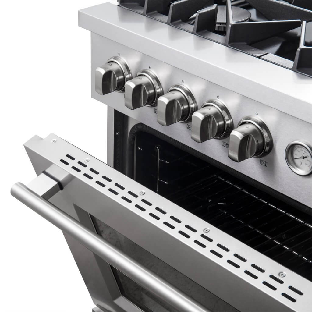 FORNO Giovanni 30-inch Gas Range Stainless Steel, 5 Burners 67,000 BTU, 4.32 cu.ft. Convection Oven FFSGS6274-30