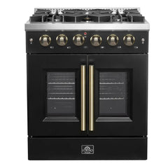 FORNO Galiano 30 Inch 4.32 cu. ft. Freestanding Gas Range with French Door and 5 Burners, FFSGS6444-30