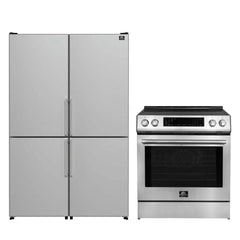 FORNO Appliance Package 2-Piece - Donatello 30" Induction Range, Guardia 46.8" Bottom Freezer Refrigerator - FBDL-008-01CAUS