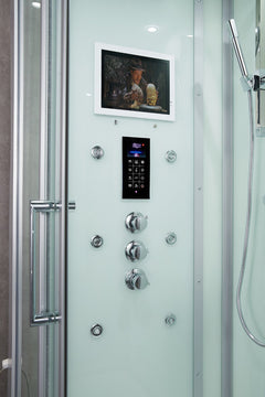 Maya Bath Lucca Steam Shower – Modern Glass Spa with Smart TV, Body Jets & Steam Therapy (Platinum Lucca-L)