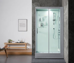 Maya Bath Lucca Steam Shower – Sleek Glass Enclosure with Smart TV, Body Jets & Spa Features (Platinum Lucca-R)