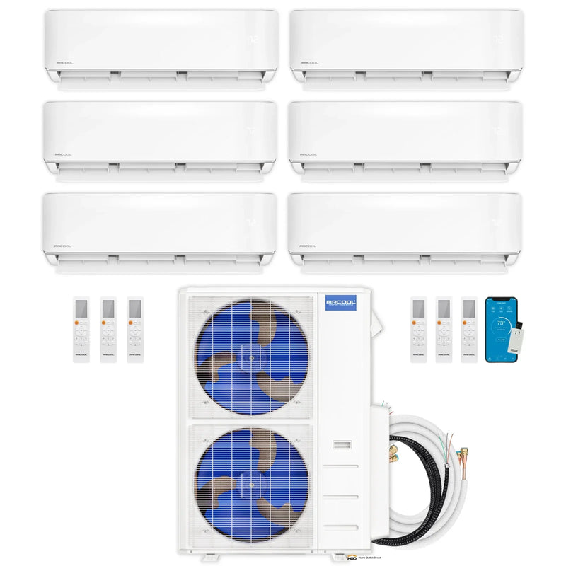 MRCOOL DIY 5th Gen Multi-Zone 6-Zone 48,000 BTU 22 SEER2 (6K + 6K + 6K + 6K + 6K + 12K) Ductless Mini-Split AC & Heat Pump