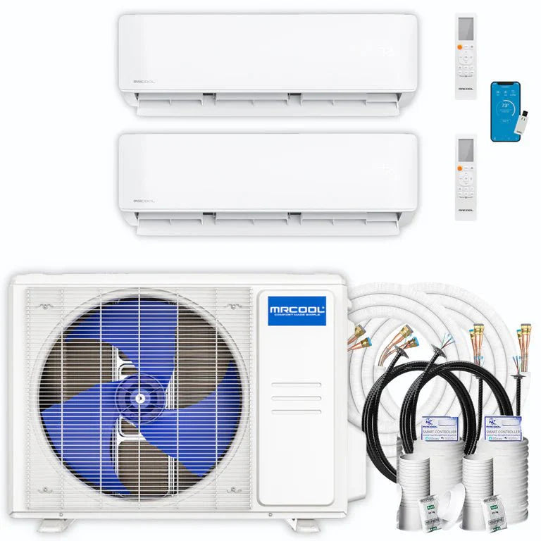 MRCOOL DIY 5th Gen 2-Zone 27K BTU (9K + 12K) Ductless Mini-Split AC & Heat Pump Complete System
