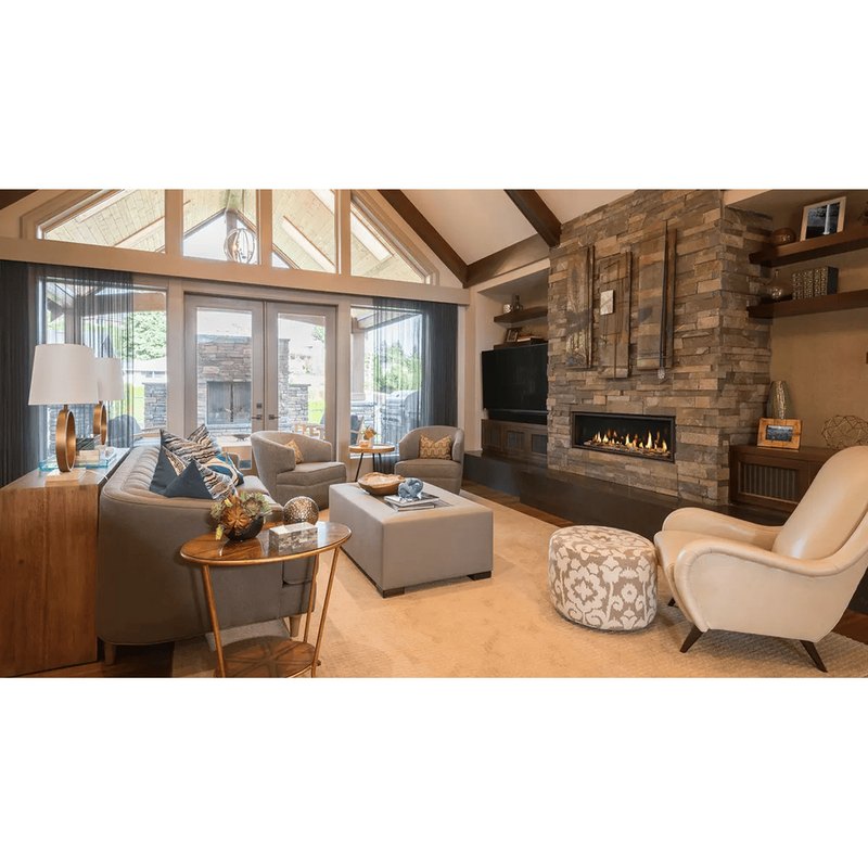 Majestic 72 Inch Echelon II Linear Single View Contemporary Direct Vent Natural Gas Fireplace with IntelliFire Touch Ignition System ECHEL72IN-C